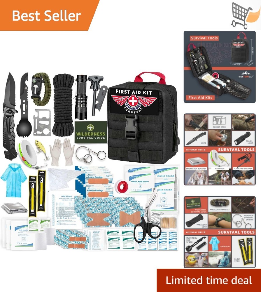 Survival Kit Nylon 12 in 1 Emergency Gear First Aid Camping Hunting