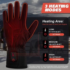 Dr.Warm G28 Heated Glove Liners Rechargeable Battery Touchscreen Thin Gloves
