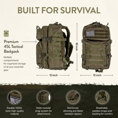 Bug Out Bag Backpack Survival Kit, Prepper Emergency Survival Gear