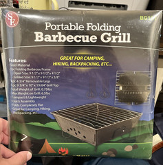 Emergency/Survival: Portable Folding Grill, Lightweight & Flat Fold Design NIP