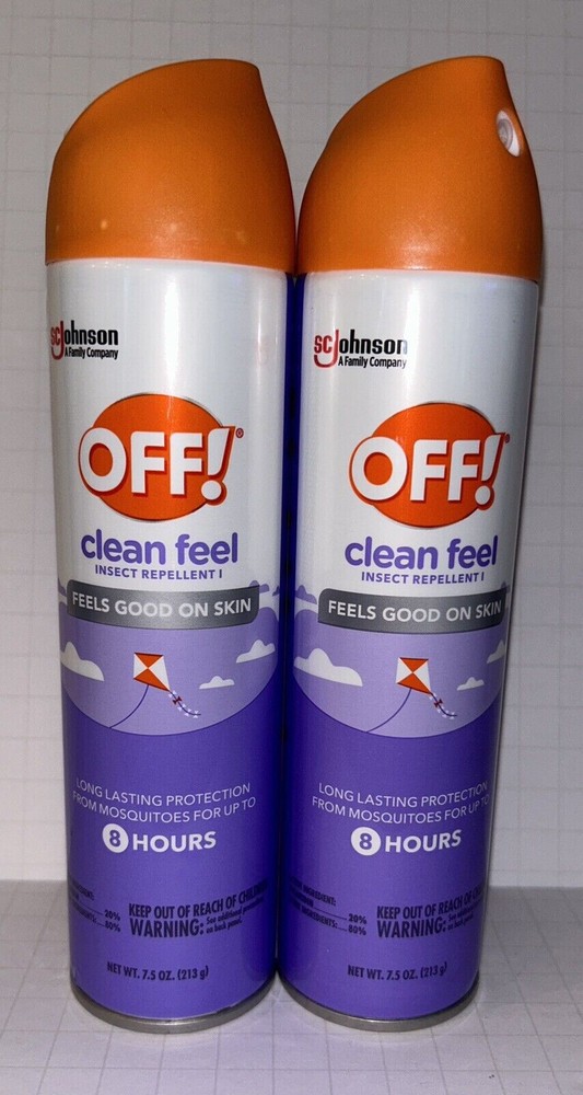 OFF! Clean Feel Insect Repellent 8Hr Protection Scent-Free 7.5oz Lot Of 2