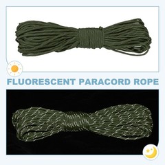 Reflective Fluorescent Paracord Rope 4mm 98 ft for Camping (Olive Green)