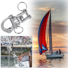 Snap Shackle Sailing Halyard 316 Stainless Steel Clevis Swivel Jaw Hook 6 PCS