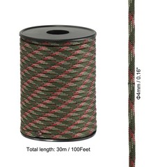 100FT 550 Paracord, 4mm 9 Strand Parachutes Cord Spool, Jungle Camo