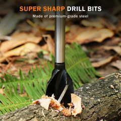 Bushcraft hand auger settlers wrench manual hole drill for survival & camping