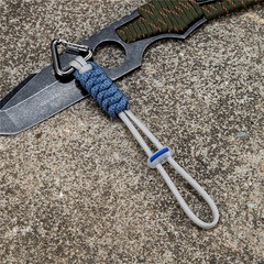 Hand Braided Paracord Keychain Triangular Metal Buckle EDC Survival Knife Lanyar