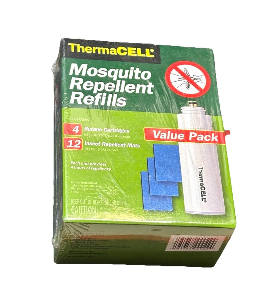 New Thermacell Mosquito Repellent Appliance Refill R4 4 Cartridge 12 Mat 48 Hour