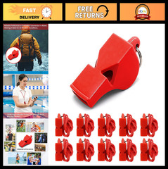 Loud Emergency Whistles with Lanyard – Red Safety Whistle for Camping, Hiking, B