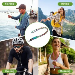 Paracord Lanyard, 550 Heavy Duty Keychain Necklace Lanyard (2 Pack, Colorful)