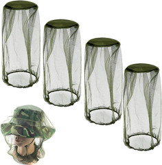 4 Pack Head Net Face Netting Neck Cover Protecting Netting for Outdoor Hiking Ca