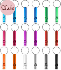 18 Pcs Emergency Whistle with Keychain, Emergency Whistle Survival Loud Whistle