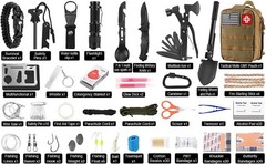 Emergency Survival Kit & First Aid Kit 142Pcs Professional Survival Gear Pouch