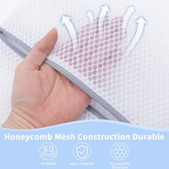 SUOSEC Laundry Bags Mesh Wash with Strong Zipper, 12PCS-12X16IN, White