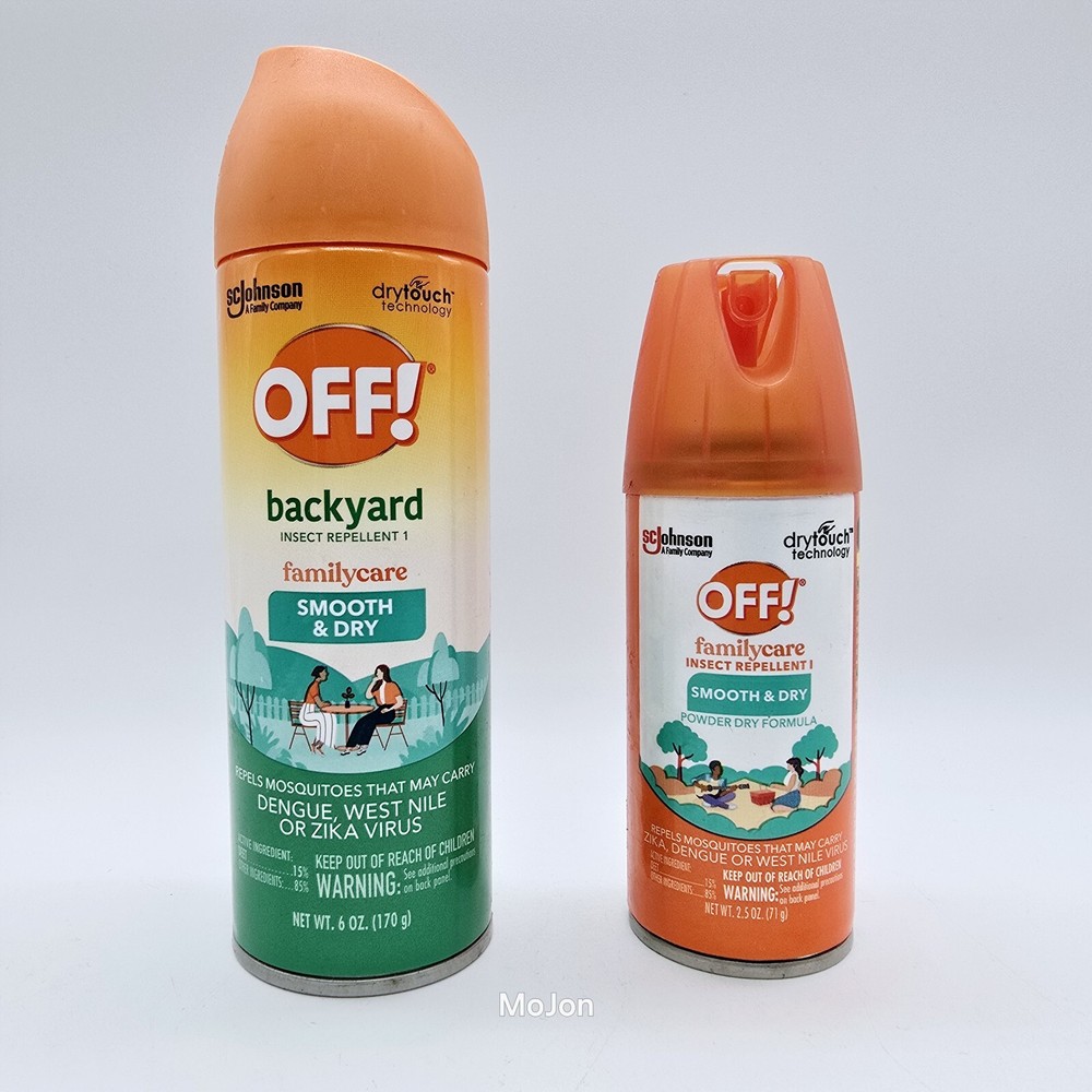 Lot Of 2 OFF Backyard FamilyCare Insect Repellent I Smooth & Dry 2 Oz & 6 oz