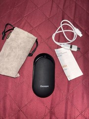 Ocoopa Electric Hand Warmer Black Rechargeable with Charging Cable and Pouch