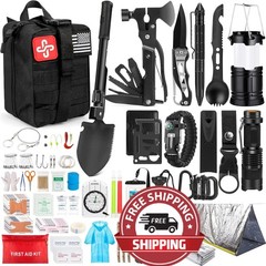 Kit de supervivencia, 250 piezas, botiquín de primeros auxilios para senderismo