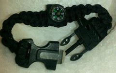 10 9″ Black 5in1 Paracord Bracelet Flint Blade Whistle Compass Parachute Cord