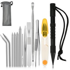 BUYGOO 14Pcs Paracord Stitching Set Stainless Steel Lacing Needles FID Knotter T