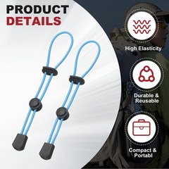 Climbing Stick Holder, Backpack Hiking Pole Ropes 8 Inch & 2 Pcs & Blue