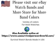 20 22 mm Black Adjustable Survival Paracord Watch Band Most Watches
