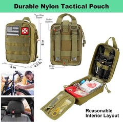 First Aid Kit Survival Gear Tools Trauma Kit with Molle Pouch Outdoor Camping