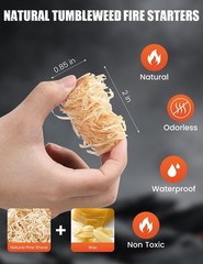 150pcs Fire Starter, Natural Tumbleweed Fire Starters for Campfires, Fireplac…