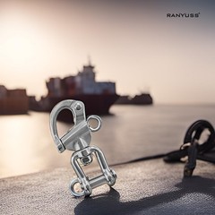 RANYUSS Pair of 5in(126mm) Swivel Eye Snap Shackle Quick Release Bail Rigging…