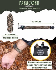 Tactiko Tactical Bracelet & 10′ Paracord | Compass, Mini Saw & Fire Starter