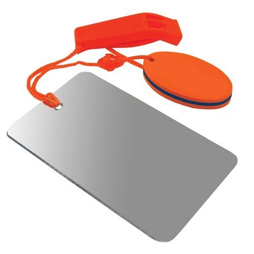 Wilderness Camping Survival Floating Signal Mirror & Whistle Combo