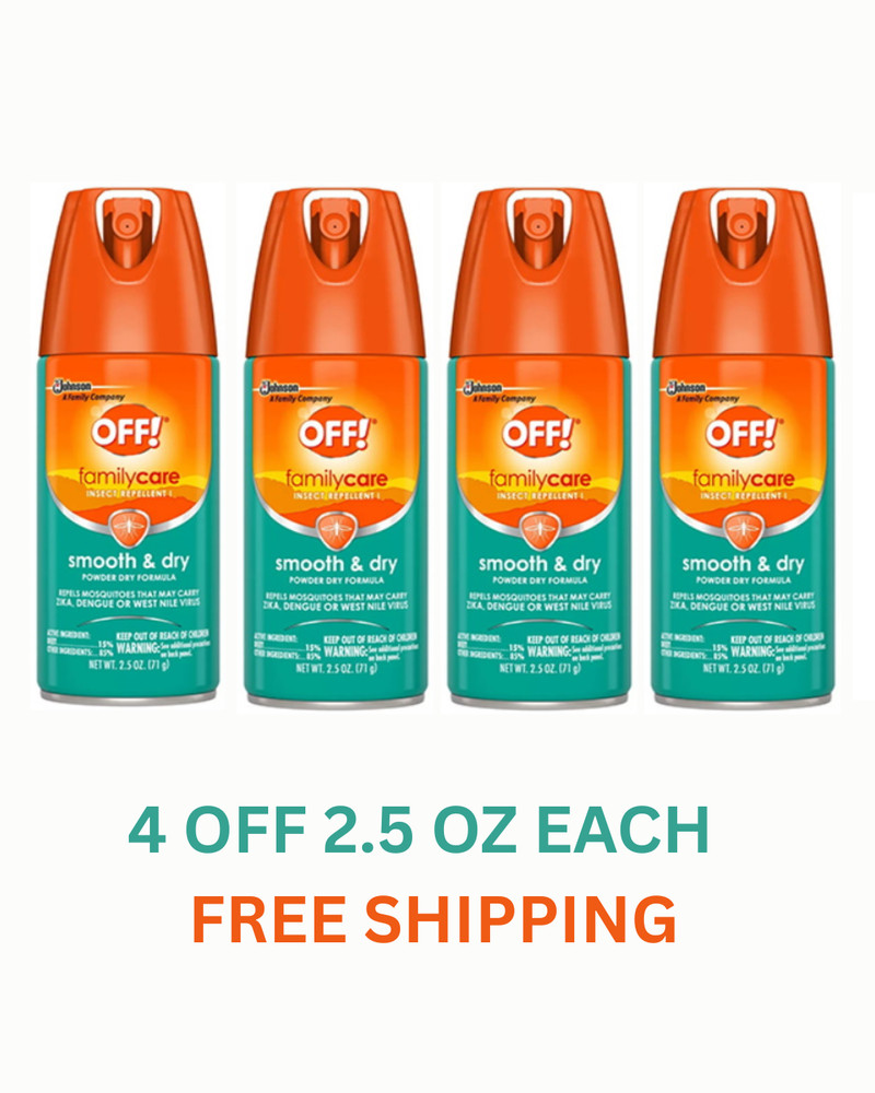 4 OFF! Family Care Smooth & Dry Powder Formula Insect Repellent 2.5oz Travel