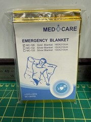 2 pack Med Care Emergency Reflective Blanket Gold MC-128 Medcare 160x210CM