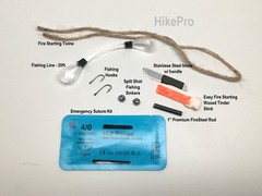 DLX 550 Paracord Survival Bracelet Fishing Band Kit +Fire Starter Knife Compass