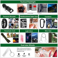 Emergency Survival Kit and First Aid Kit, 142Pcs Professional Survival Gear a…