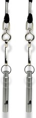 Titanium Whistle with Lanyard Emergency Safety, Titanium Gray, Set of 2, Weather