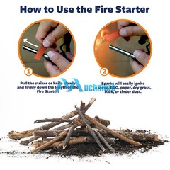20X Mini Flint Fire Starter Fire Lighter Magnesium Rod Outdoor Camping Emergency