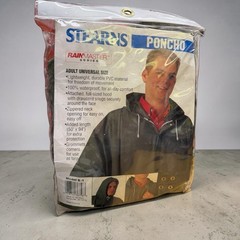 Stearns Lightweight Rainmaster Series Poncho Green S-1 Adult Size 50”x94” NEW