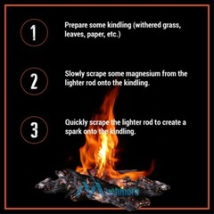 5Pcs 1/2″ X 5″ Jumbo Size Ferrocerium Ferro Rod Flint Survival Fire Starter Kit