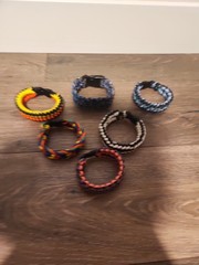 LOT: (6) Paracord Survival Bracelet – Handmade Multicolor – Outdoor Camping Hike
