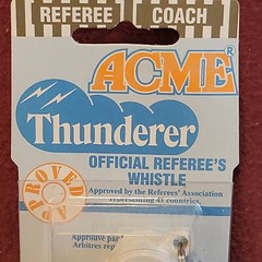 Acme Whistles Thunderer # 660 White Official Referee Whistle Made in England.