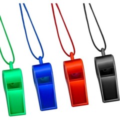 4 Pack Plastic Whistles W/ Lanyard Coaches Referees Emergency Training New