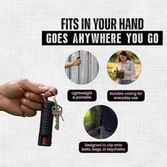 Keychain Pepper Spray Self Defense Belt Clip Holder- Tactical Safety Key