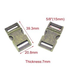 Metal 10mm 15mm 20mm 25mm Side Release Buckle Clasp for Paracord Bracelet
