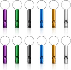 12 Pcs Emergency Whistle with Key Chain, Loud Hiking Whistles for Women Defense,
