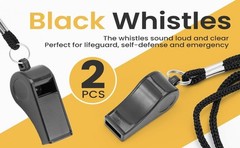 2PCS Sports Whistles with Lanyard, Loud Crisp Sound Whistle Ideal for Coaches…