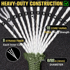 Paracord Rope 750 lb – 1000ft / 500ft / 200ft / 100ft 5/32″ Parachute Cord 4M…