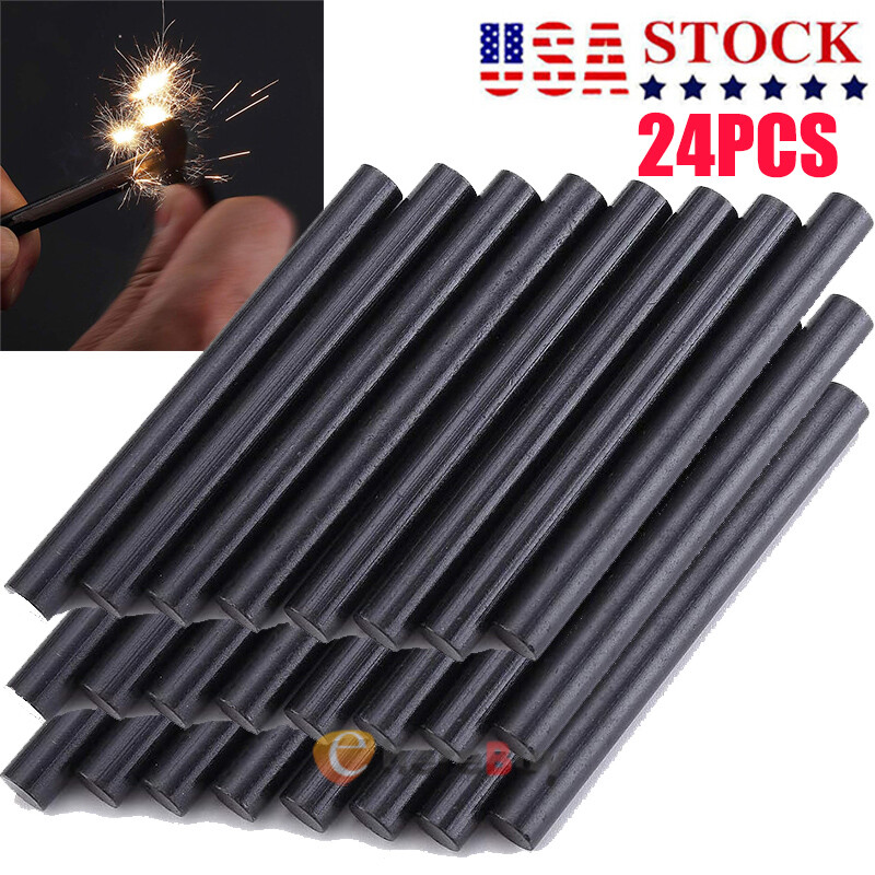 Pack of 24 Ferrocerium 5/16″ Flint Fire Starter Survival Camping Rods