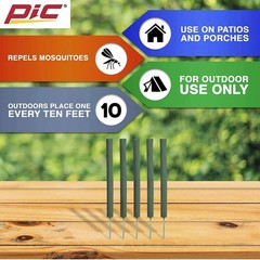 4 X PIC 5-pack Mosquito Repelling Sticks repellant confined outdoor spaces bug