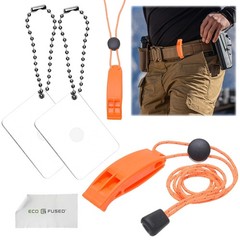 Eco-Fused 2X Survival Whistle and Signal Mirror – Outdoor Orange