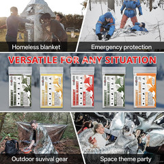 Survival Emergency Thermal Blankets: Extra Large 84” X63” 4/10/25/30/50/75/100 P