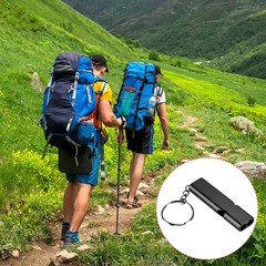 2Pcs Emergency Survival Whistle Double Tubes Whistles Super Loud Black